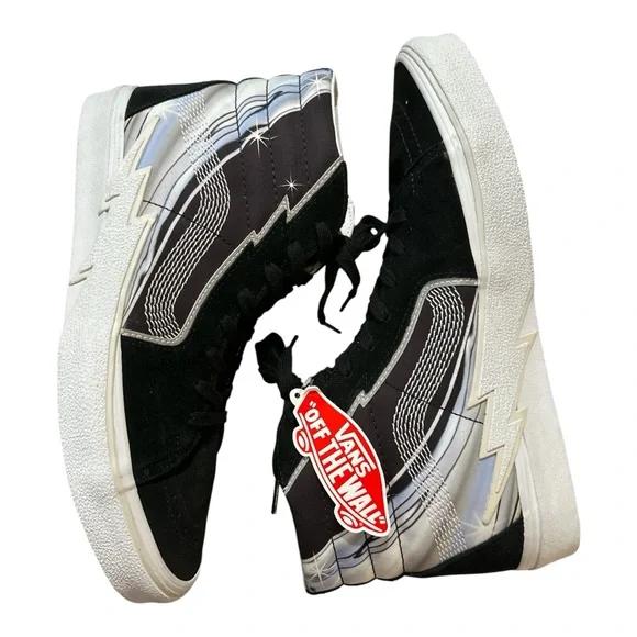 VANS | SK-8 Hi Bolt in Chrome Flash Black Hightop Sneakers - Picture 2 of 5